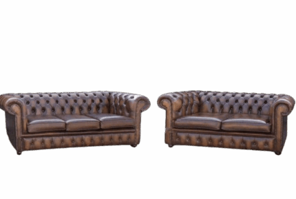 Chesterfield 3 + 2 Seater Antique Tan Sofa Suite
