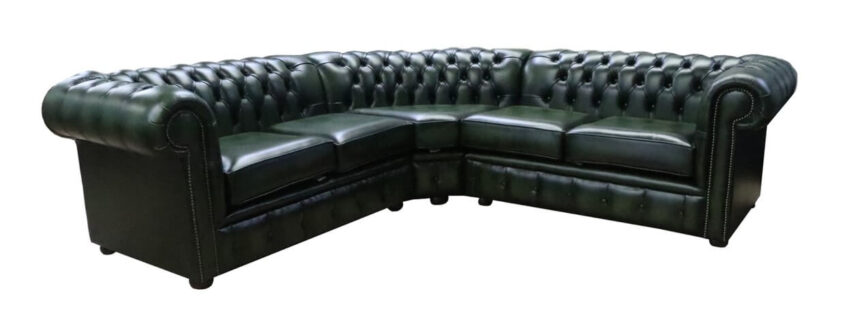 Antique Brown Real Leather Chesterfield Corner Sofa – Chesterfield ...